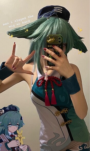 s Beden HuoHuo Fullset Cosplay Kostum + Peruk + Prop