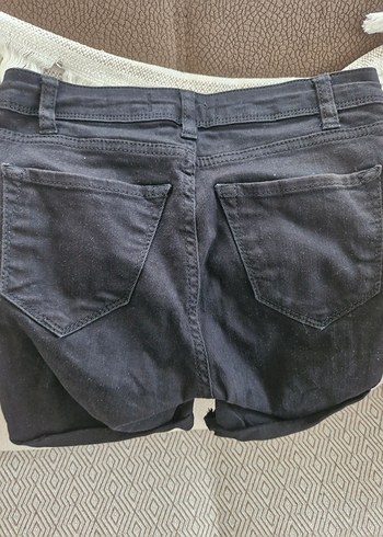 Diğer Mini Denim elastik siyah kot Şort