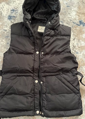 Kemerli, Kapüşonlu Gri Kadın Yelek - Görsel 5