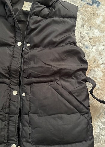 Kemerli, Kapüşonlu Gri Kadın Yelek - Görsel 4