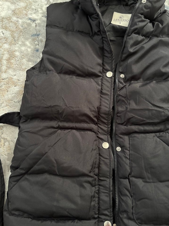 Kemerli, Kapüşonlu Gri Kadın Yelek - Görsel 3