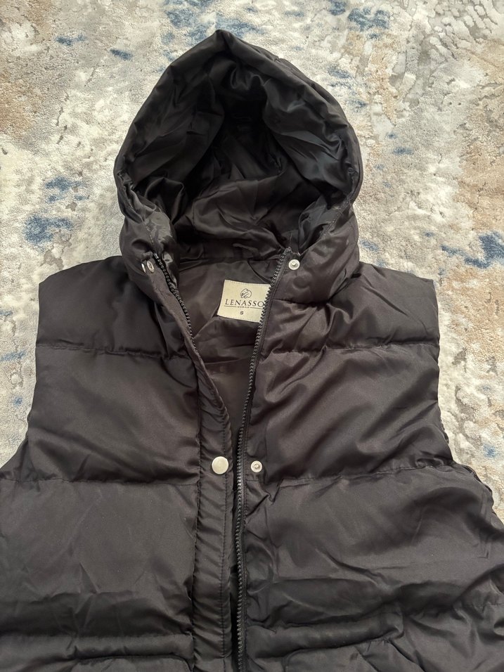 Kemerli, Kapüşonlu Gri Kadın Yelek - Görsel 2