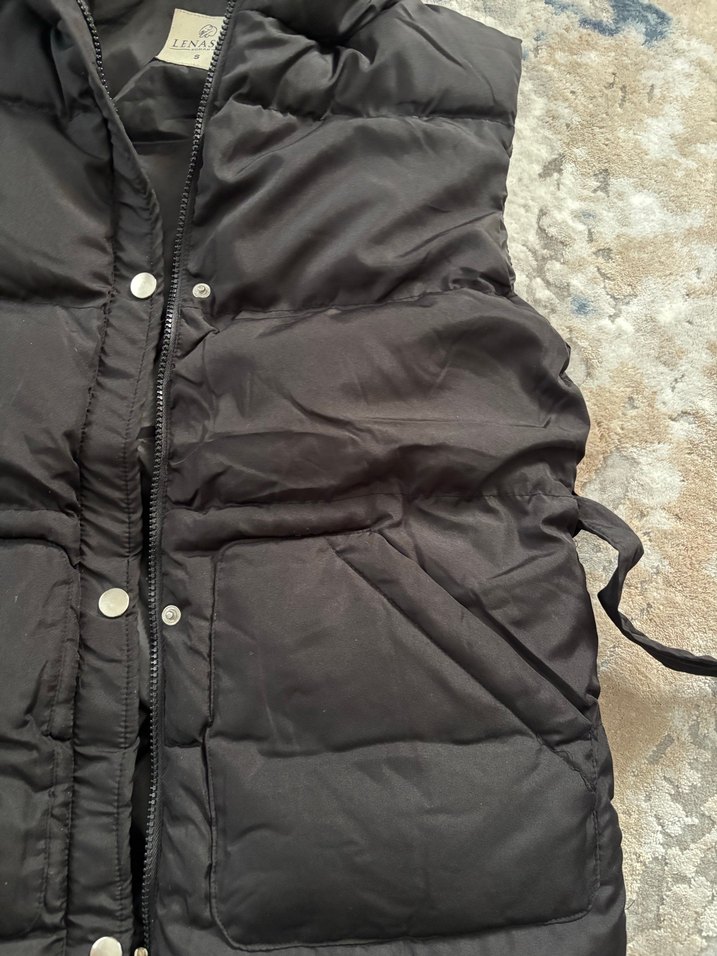 Kemerli, Kapüşonlu Gri Kadın Yelek - Görsel 4