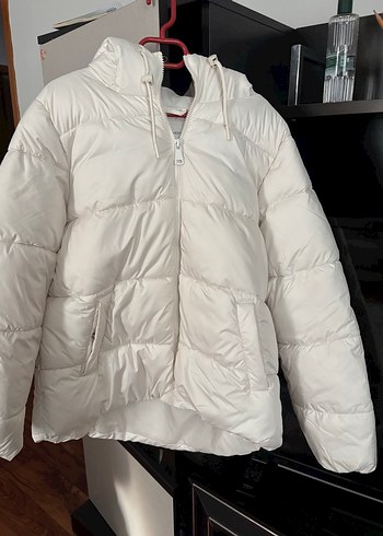 Beyaz Kadın Günlük Sokak Tarzı Kışlık Mont