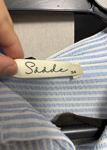 Gri Çizgili Pamuklu Kadın Gömlek - Görsel 5