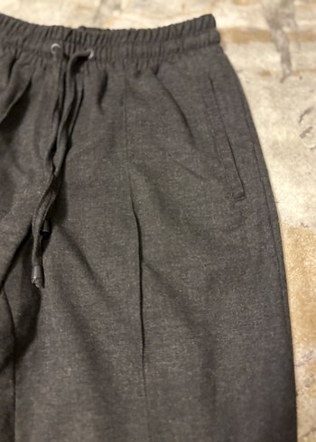 Gri Keten Rahat Kesim Kadın Pantolon - Görsel 6