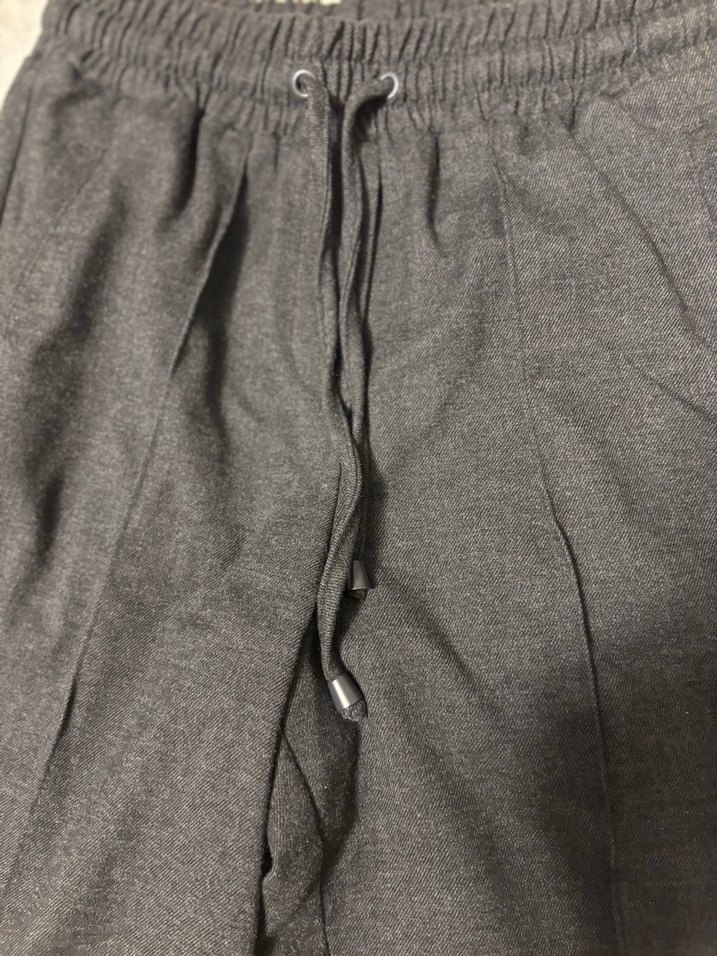 Gri Keten Rahat Kesim Kadın Pantolon - Görsel 4