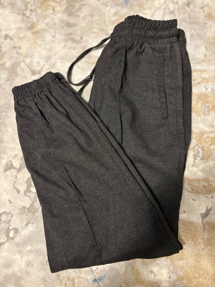 Gri Keten Rahat Kesim Kadın Pantolon - Görsel 2