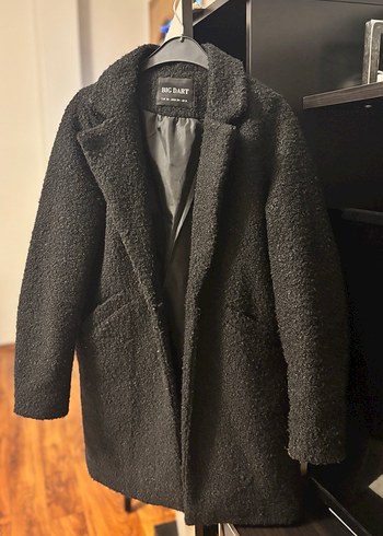 Kürklü Siyah Midi Kadın Kaban - Görsel 2