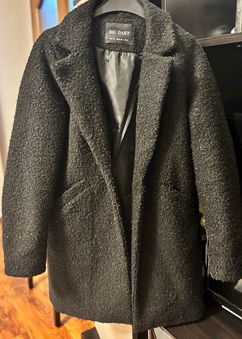 Kürklü Siyah Midi Kadın Kaban - Görsel 5