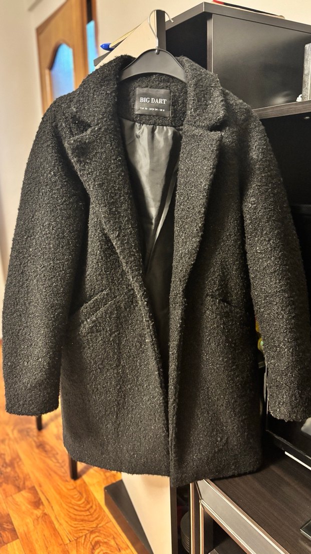 Kürklü Siyah Midi Kadın Kaban - Görsel 5