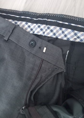 46 Beden gri Renk Erkek Ofis Pantolonu, Normal Boy, Regular Fit