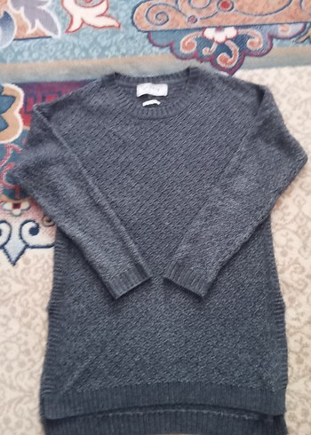 Gri Örgü Kadın Uzun Kollu Kazak - Görsel 6