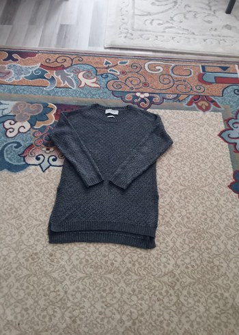 Gri Örgü Kadın Uzun Kollu Kazak - Görsel 4