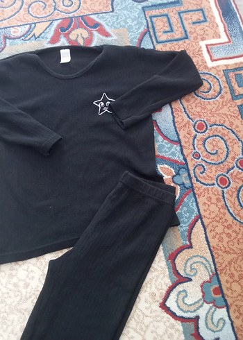 Siyah Uzun Kollu Pijama Takımı - Görsel 14