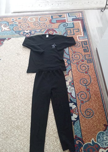 Siyah Uzun Kollu Pijama Takımı - Görsel 4
