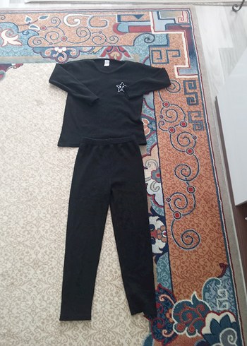 Siyah Uzun Kollu Pijama Takımı - Görsel 5