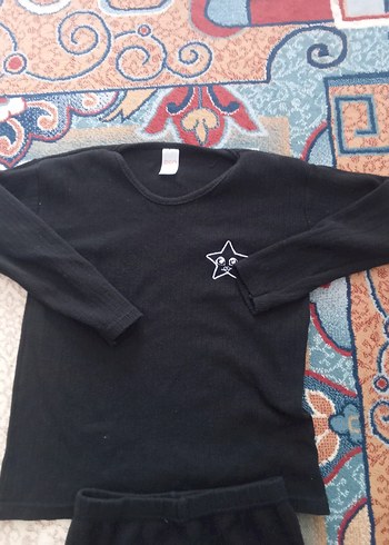 Siyah Uzun Kollu Pijama Takımı - Görsel 8