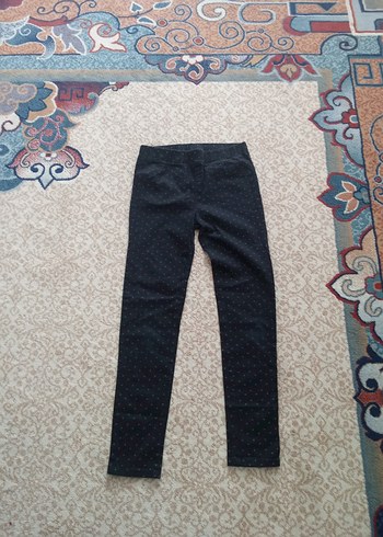 Kız Çocuk Gri Elastik Bel Denim Pantolon - Görsel 5