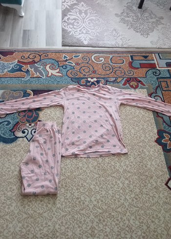 Kız Çocuk Pembe Uzun Kollu Pijama Takımı - Görsel 4