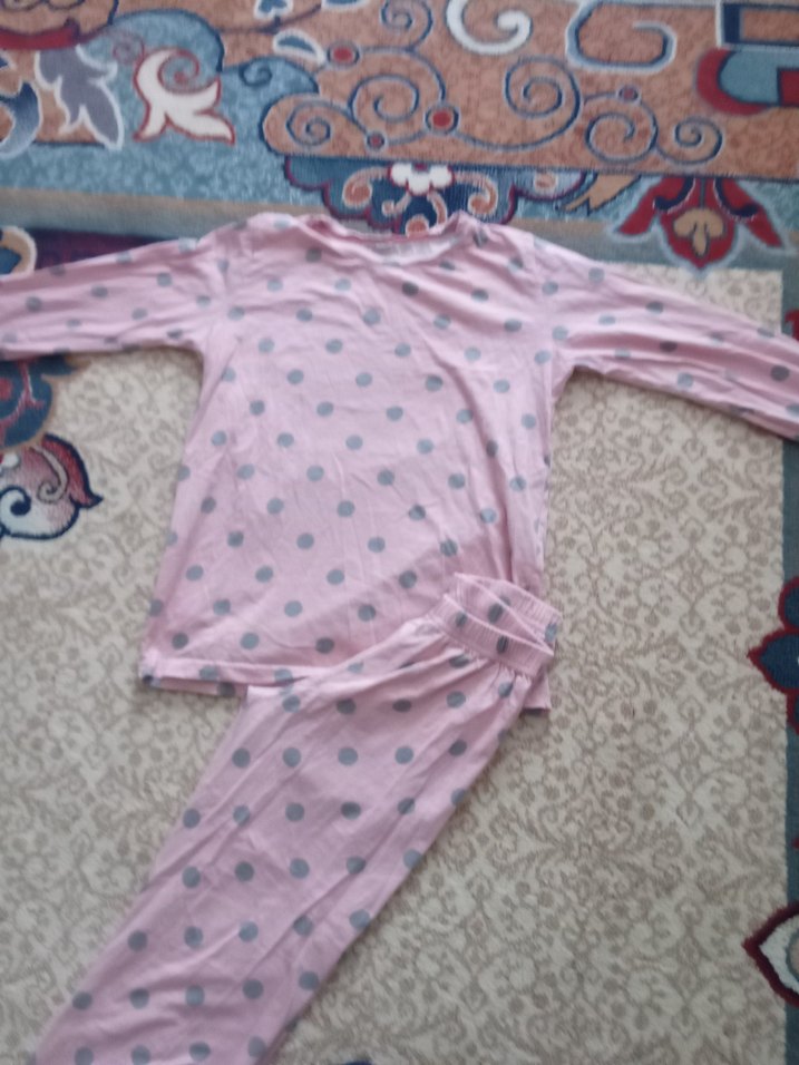 Kız Çocuk Pembe Uzun Kollu Pijama Takımı - Görsel 3