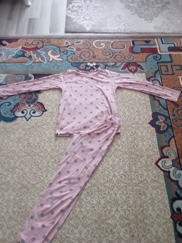 Kız Çocuk Pembe Uzun Kollu Pijama Takımı - Görsel 2