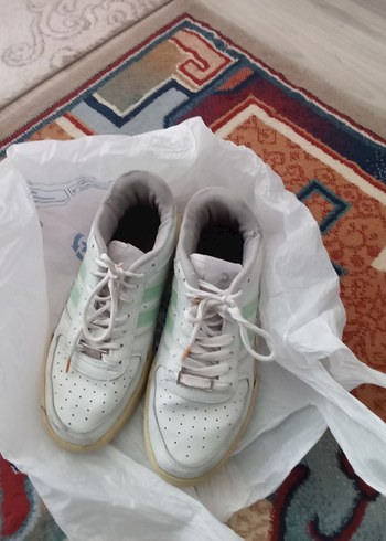 Beyaz Bağcıklı Spor Kadın Spor Ayakkabı - Görsel 4