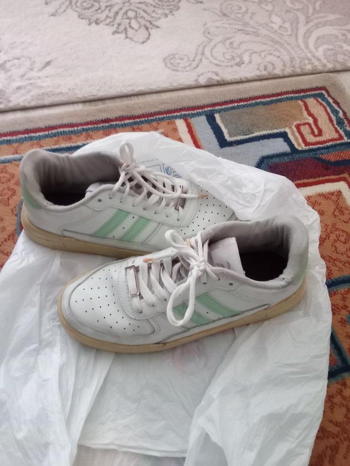 Beyaz Bağcıklı Spor Kadın Spor Ayakkabı - Görsel 2