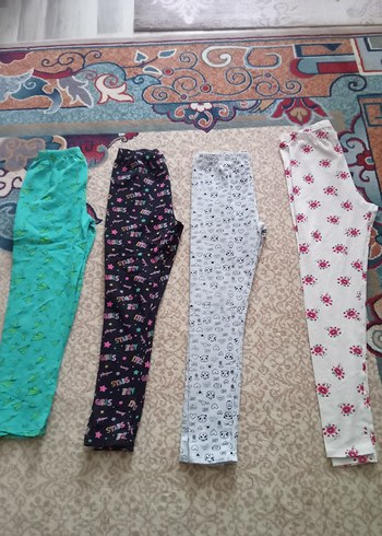 Renkli Pamuklu Kız Çocuk Taytları, Bol Kesim - Görsel 14