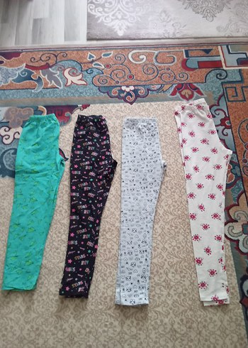 Renkli Pamuklu Kız Çocuk Taytları, Bol Kesim - Görsel 16