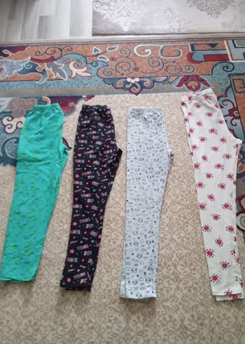 Renkli Pamuklu Kız Çocuk Taytları, Bol Kesim - Görsel 15