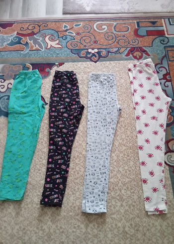 Renkli Pamuklu Kız Çocuk Taytları, Bol Kesim - Görsel 17