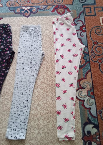 Renkli Pamuklu Kız Çocuk Taytları, Bol Kesim - Görsel 13