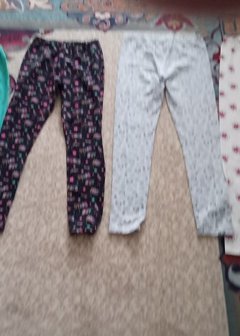 Renkli Pamuklu Kız Çocuk Taytları, Bol Kesim - Görsel 2