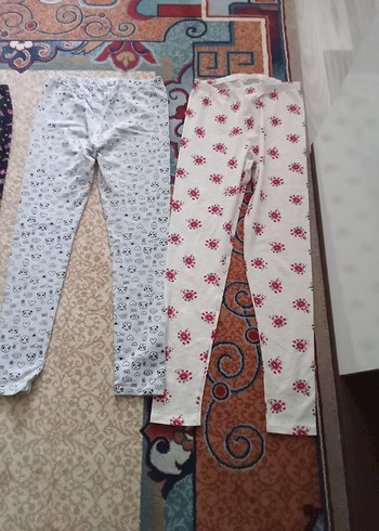 Renkli Pamuklu Kız Çocuk Taytları, Bol Kesim - Görsel 6