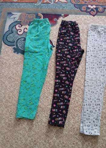 Renkli Pamuklu Kız Çocuk Taytları, Bol Kesim - Görsel 11