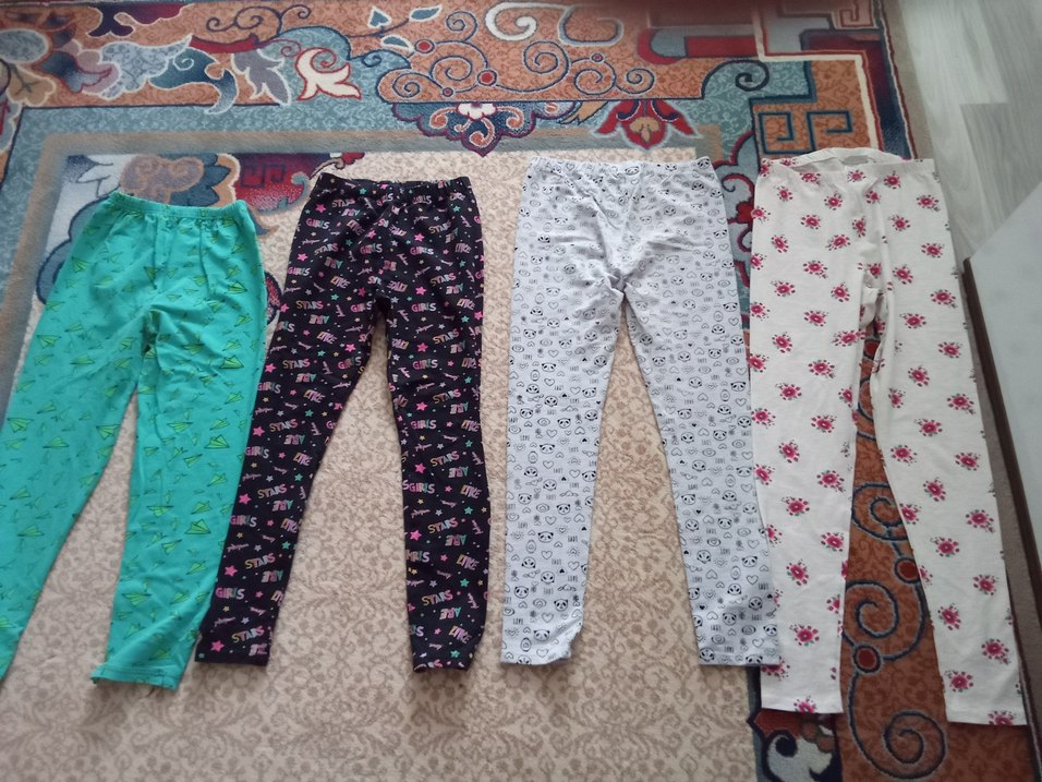 Renkli Pamuklu Kız Çocuk Taytları, Bol Kesim - Görsel 5