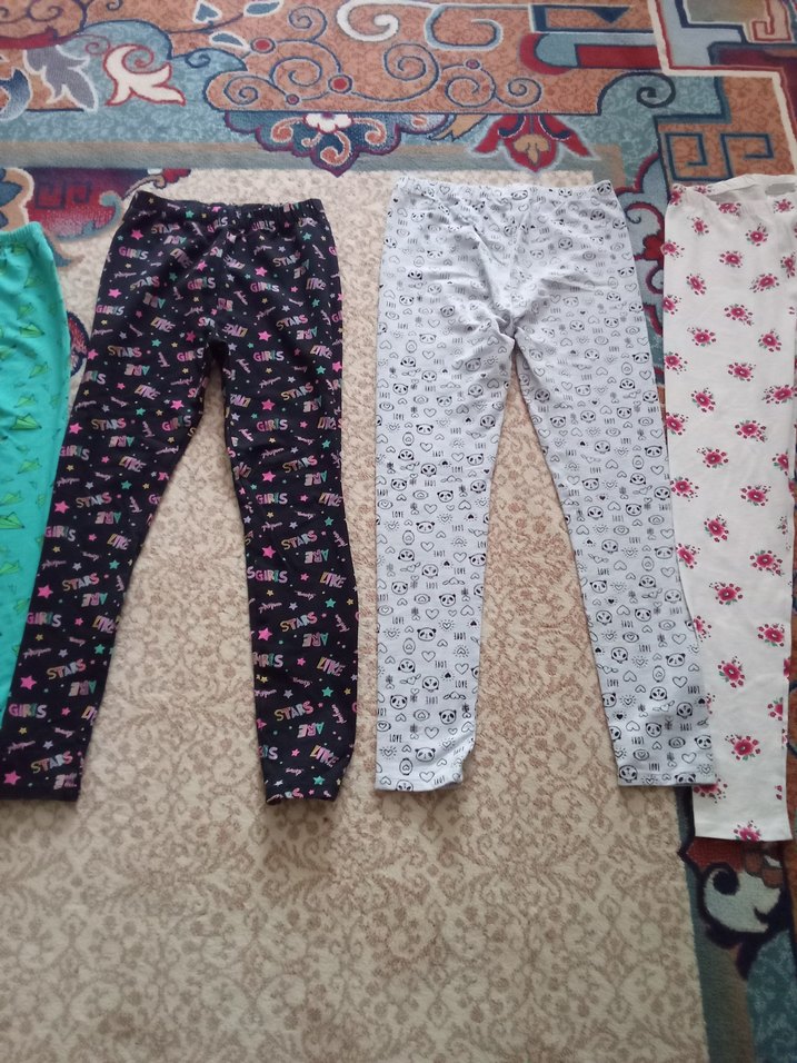 Renkli Pamuklu Kız Çocuk Taytları, Bol Kesim - Görsel 3