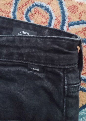 Mavi markalı siyah Erkek Regular Fit Kot Pantolon - Görsel 7