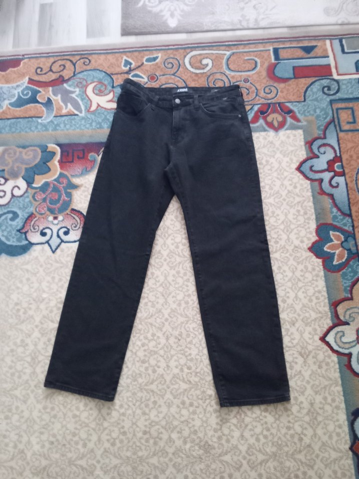 Mavi markalı siyah Erkek Regular Fit Kot Pantolon - Görsel 2