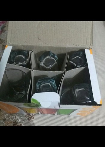 Renkli Desenli  Cam Bardak Seti - Görsel 2