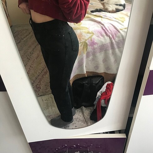 siyah mom jean pantolon