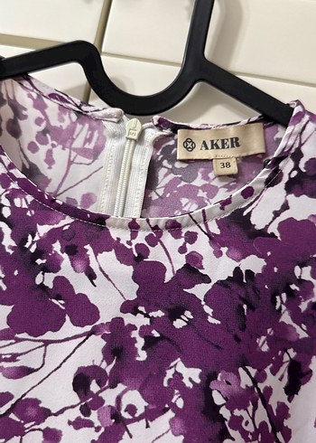 38 Beden mor Renk Kadın Mor Batik Desenli Uzun Kollu Bluz