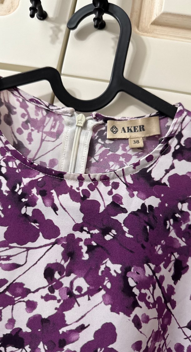 Kadın Mor Batik Desenli Uzun Kollu Bluz - Görsel 4