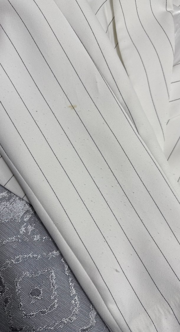 Düğmeli Kısa Kollu Beyaz Çizgili Blazer - Görsel 4