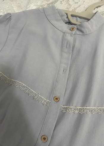 Gri Uzun Keten Bohem Elbise - Görsel 3