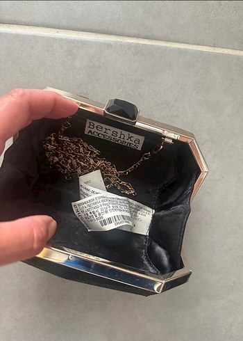 Accessorize Kroko Desenli Siyah Deri Kadın Portföy Çanta