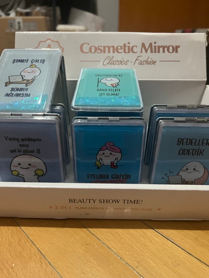 Turkuaz Pastel Makyaj Aynası - Görsel 2