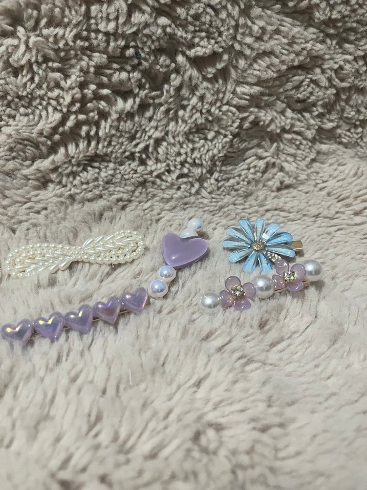 Boncuklu Mor Bohem Saç Tokası Seti - Görsel 2