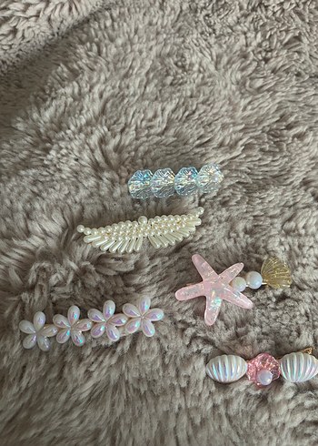 Boncuklu Bohem Deniz Temalı Kadın Toka Seti - Görsel 4